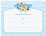 Blue "Art Award" Certificate