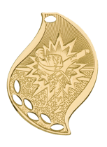 Gold Flame Karate Medal 