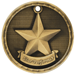 2" "3-D" Gold Star Performer Medal