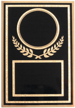 Black and Gold Plaque Plate for Insert with Engraving Area