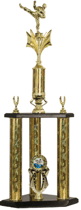 Three-Column Karate Trophy